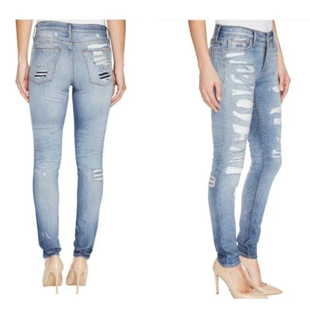 Hudson Nico Mid-Rise Southpaw Distressed Jeans - Picture 1 of 12